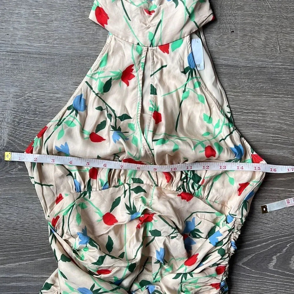 C/MEO COLLECTIVE Sectional Sleeveless Halter Shirred Mini Dress - Picture 11 of 13